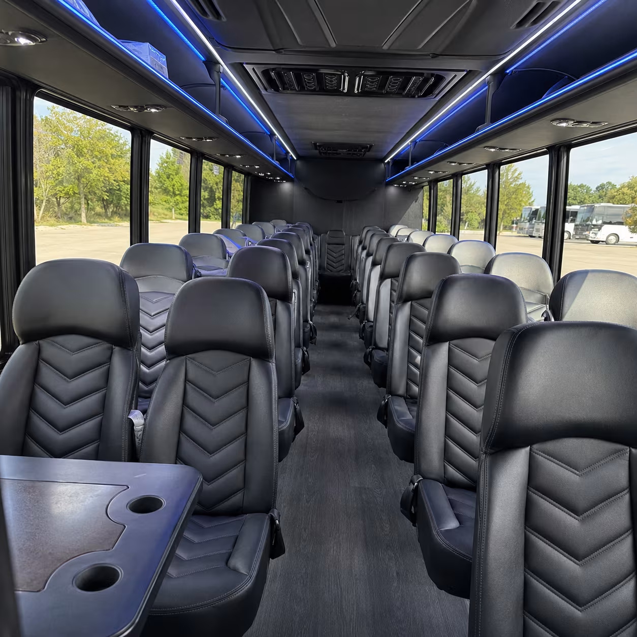 visalia 28 passenger minibus interior