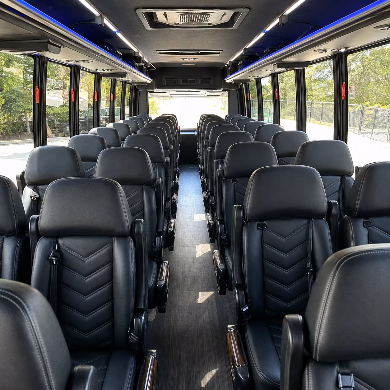 visalia 35 passenger minibus interior