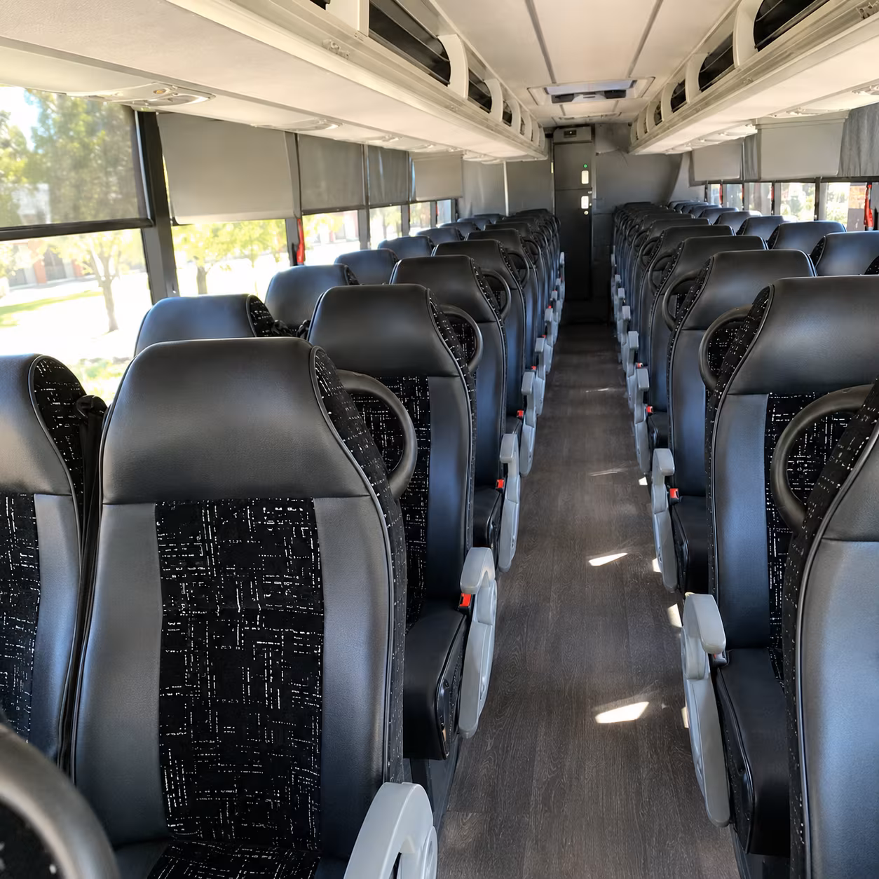visalia 56 passenger charter bus interior